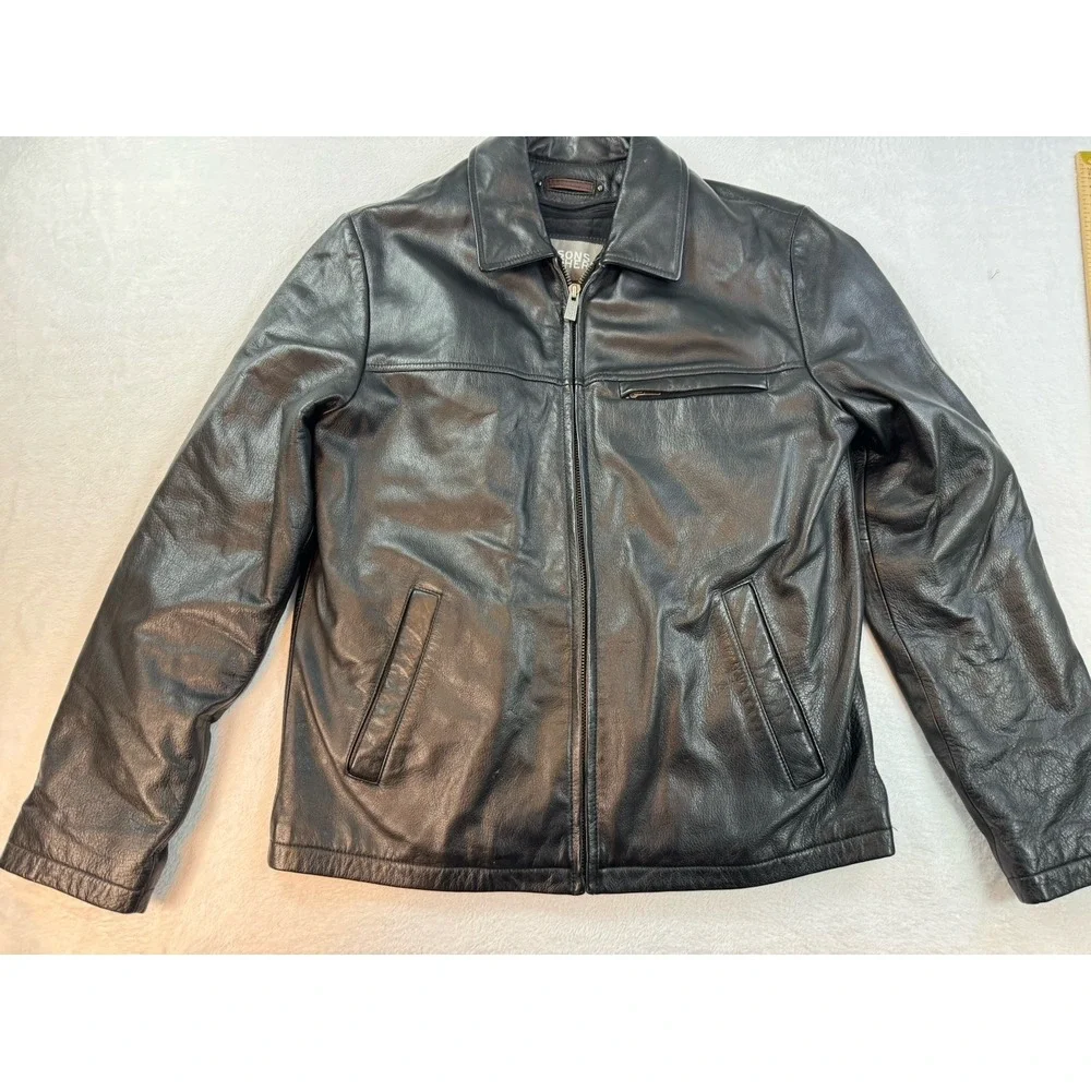 Wilsons Leather Black Insulated Thinsulate Men's Mid-Length Zip Jacket Size M